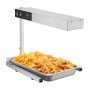 VEVOR French Fry Food Warmer, 750W Commercial Strip Food Heating Lamp, Electric Stainless Steel Warming Light Dump Station, Countertop 104-122°F Fries Warmer for Chip Buffet Kitchen Restaurant, Silver