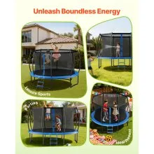 VEVOR Outdoor Trampoline, 14FT Recreational Trampoline, ASTM Approved Trampolines with Enclosure Net & Thickened Pad, Max 450 lbs Weight Capacity, Anti-Rust Backyard Trampolines for Kids & Adults