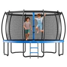 VEVOR Outdoor Trampoline, 16FT Recreational Trampoline, ASTM Approved Trampolines with Enclosure Net & Thickened Pad, Max 475 lbs Weight Capacity, Anti-Rust Backyard Trampolines for Kids & Adults