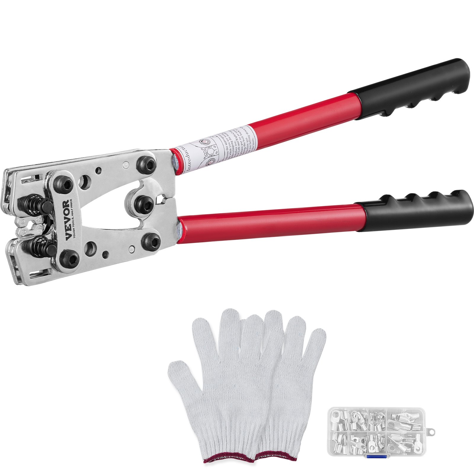 Sweiko Battery Cable Lug Crimping Tool, 10-1/0AWG Aluminum Terminal Battery Lug Crimper, with 60PCS Aluminum Ring Connectors Terminals 6 Wire Sizes Crimping Die, for Heavy Duty Wire Lugs Sweiko Battery Cable Lug Crimping Tool, 10-1/0AWG Aluminum Terminal Battery Lug Crimper, with 60PCS Aluminum Ring Connectors Terminals 6 Wire Sizes Crimping Die, for Heavy Duty Wire Lugs