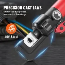 VEVOR Crimping Tool, AWG12-2/0 Copper And Aluminum Terminal Battery Lug Hydraulic Crimper, with a Cutting Pliers, Gloves, 10pcs Copper Ring Connectors, 8 x Heat Shrink Sleeves and a Blow Moulded Case