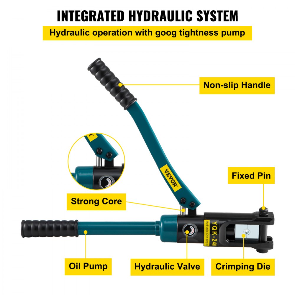 VEVOR Hydraulic Wire Crimper (240mm²)