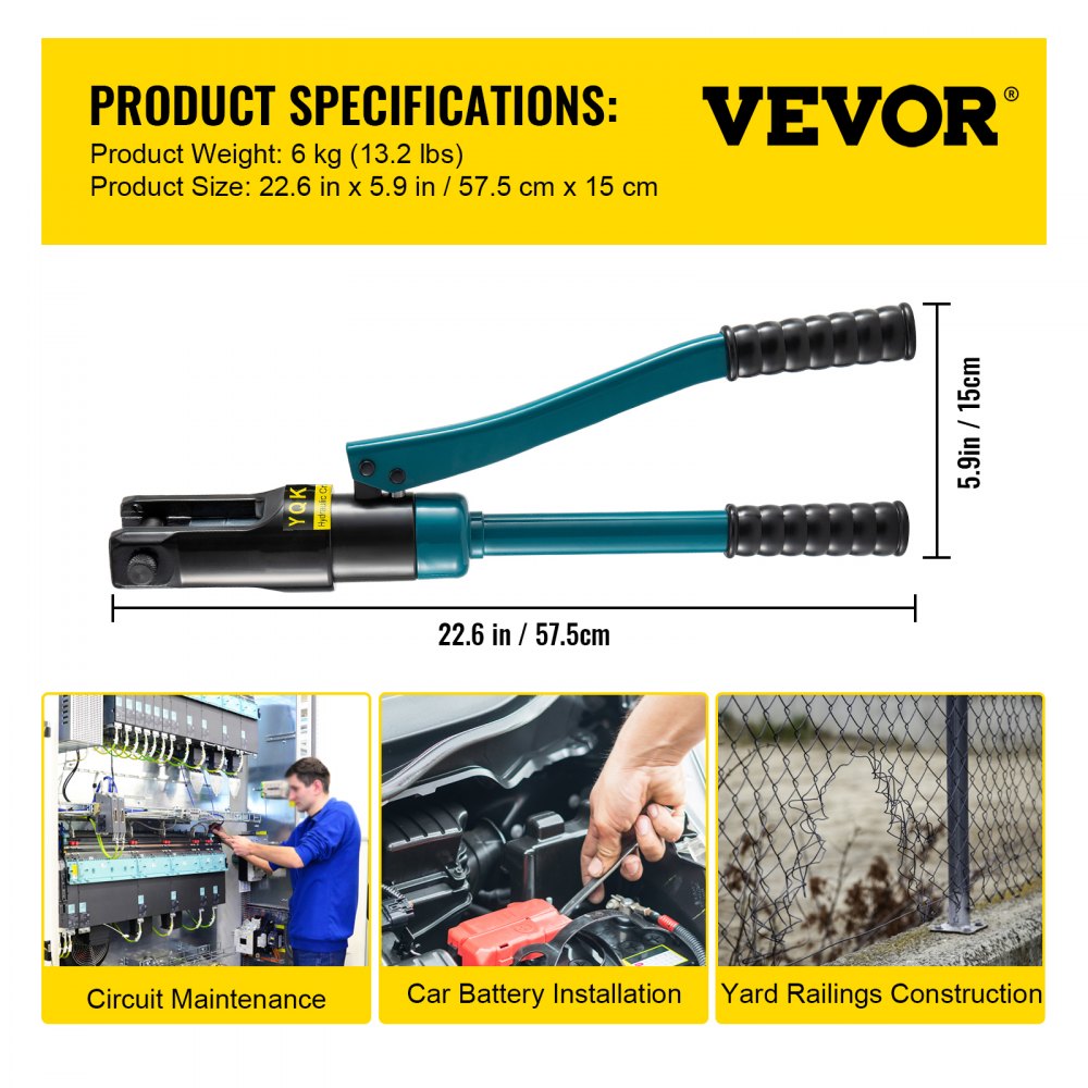 VEVOR Hydraulic Wire Crimper (240mm²)
