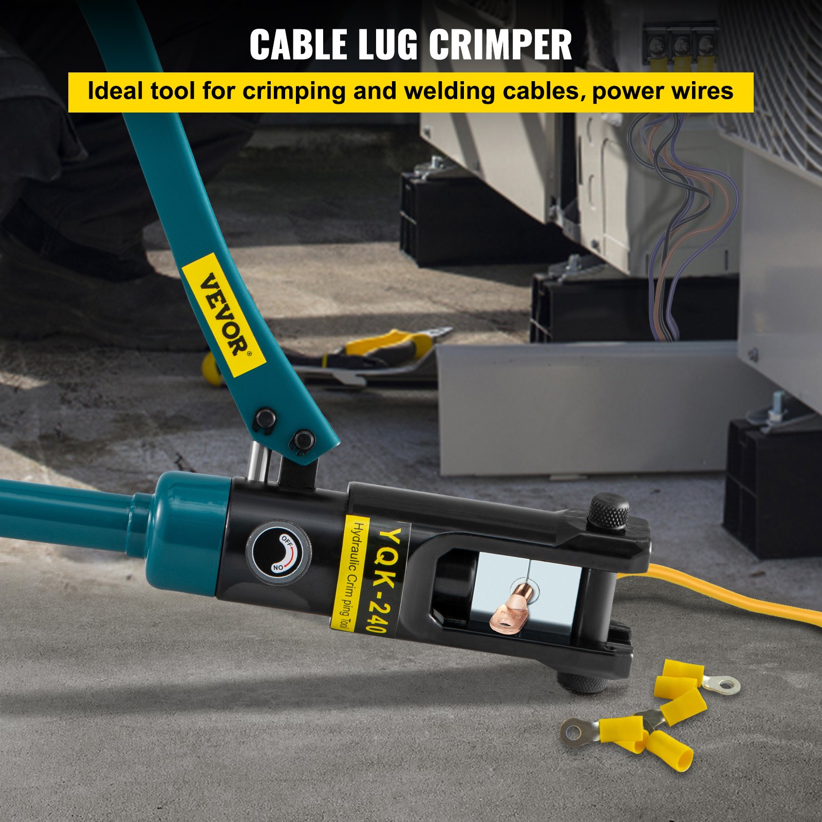 Hydraulic Lug Tool Cable Wire Crimper Electrical Cutter Terminal Set