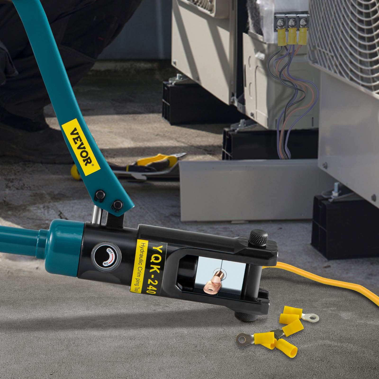 Hydraulic Lug Tool Cable Wire Crimper Electrical Cutter Terminal Set