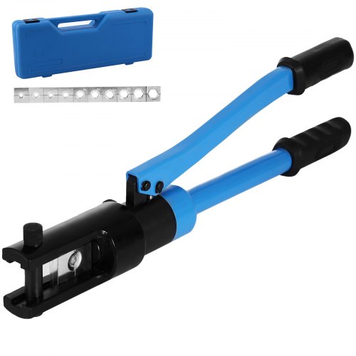 VEVOR Hydraulic Wire Crimper Battery Cable Lug Terminal Crimper 16 US Ton 11 Dies Hydraulic Crimper 6 AWG to 600 MCM Electrical Crimping Tool (16T 300mm²)