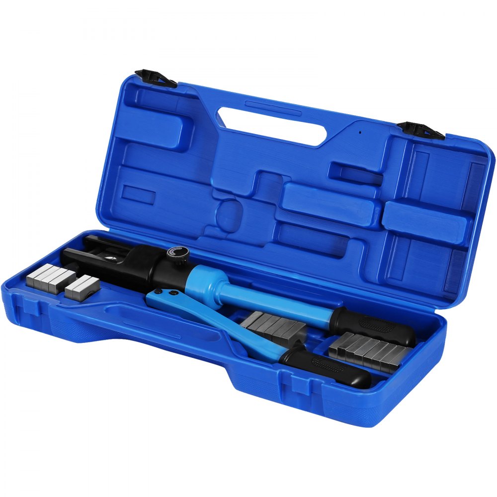 VEVOR Hydraulic Wire Crimper Battery Cable Lug Terminal Crimper 16 US Ton 11 Dies Hydraulic Crimper 6 AWG to 600 MCM Electrical Crimping Tool (16T 300mm²)