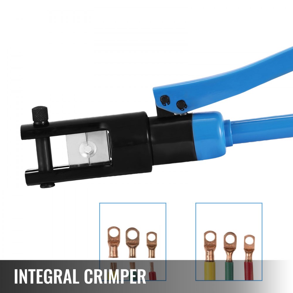 VEVOR Hydraulic Wire Crimper Battery Cable Lug Terminal Crimper 16 US Ton 11 Dies Hydraulic Crimper 6 AWG to 600 MCM Electrical Crimping Tool (16T 300mm²)