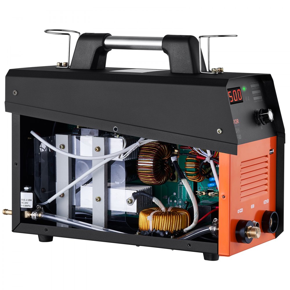 Cortadora de plasma VEVOR de 50 A, máquina de corte por aire con soplete de plasma, 110 V/220 V CA de doble voltaje, inversor IGBT, equipo de corte de metal para corte limpio de 1/2" en aluminio y acero inoxidable, color negro