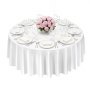 VEVOR White Round Tablecloths 2 Pack, 120 Inches in Diameter, Stain- & Wrinkle- Resistant, Machine Washable Table Clothes, Polyester Fabric Table Covers for Wedding, Party, Banquet, Formal Events