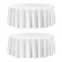 VEVOR White Round Tablecloths 2 Pack, 120 Inches in Diameter, Stain- & Wrinkle- Resistant, Machine Washable Table Clothes, Polyester Fabric Table Covers for Wedding, Party, Banquet, Formal Events