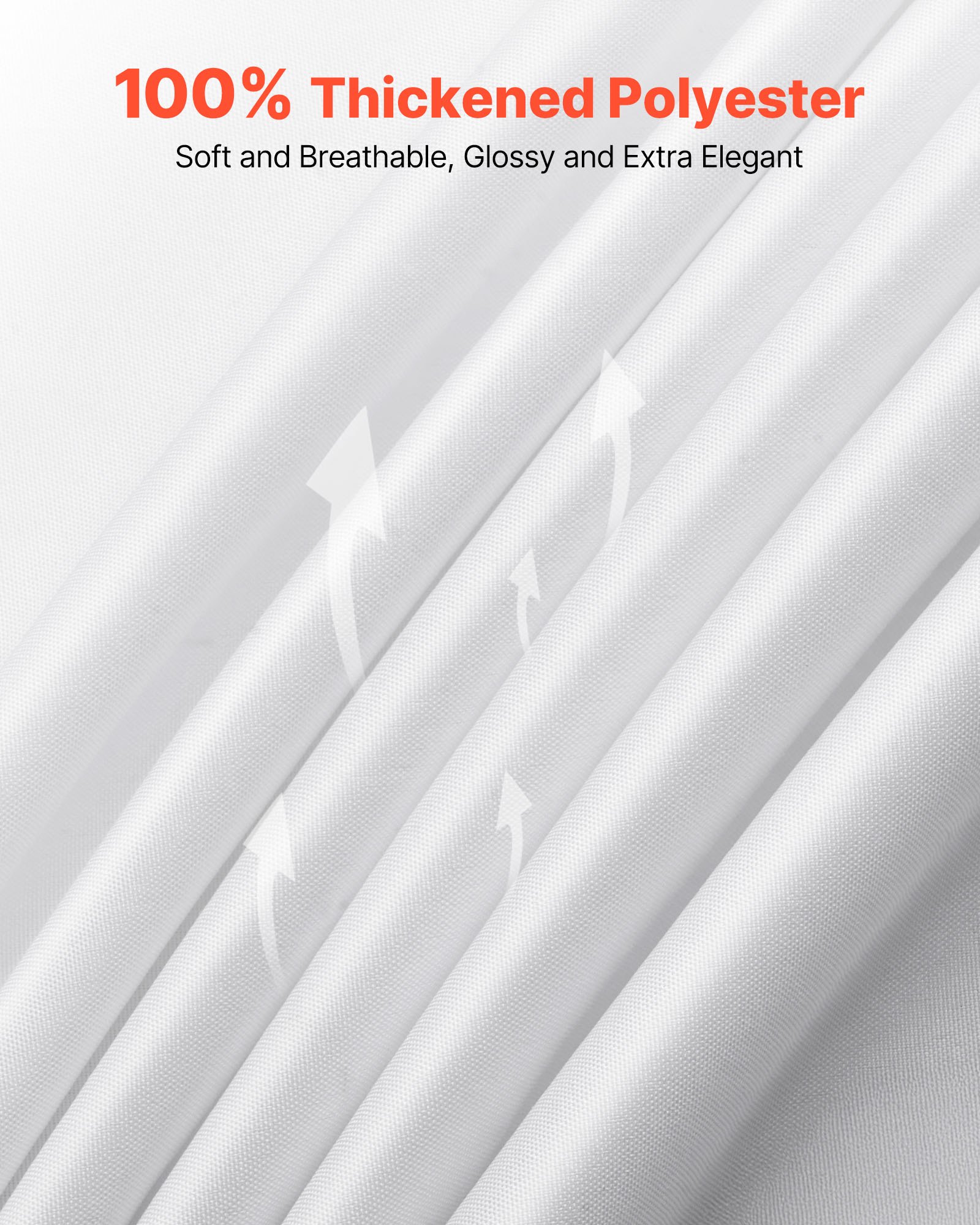 VEVOR White Round Tablecloths 2 Pack, 120 Inches in Diameter, Stain- & Wrinkle- Resistant, Machine Washable Table Clothes, Polyester Fabric Table Covers for Wedding, Party, Banquet, Formal Events