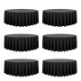 VEVOR Black Round Tablecloths 6 Pack, 120 Inches in Diameter, Stain- & Wrinkle- Resistant, Machine Washable Table Clothes, Polyester Fabric Table Covers for Wedding, Party, Banquet, Formal Events