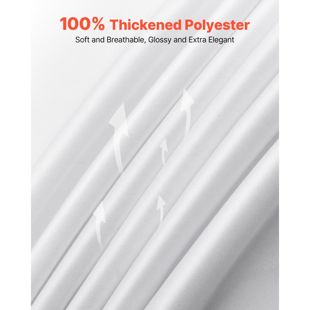 VEVOR White Tablecloths for Rectangle Tables, 10 Pack, 60 x 102 Inches, Reusable and Machine Washable Table Clothes, Wrinkle-Resistant Polyester Fabric Table Covers for Wedding, Party, Banquet