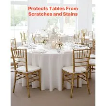 VEVOR White Round Tablecloths 10 Pack, 90 Inches in Diameter, Stain- & Wrinkle- Resistant, Machine Washable Table Clothes, Polyester Fabric Table Covers for Wedding, Party, Banquet, Formal Events