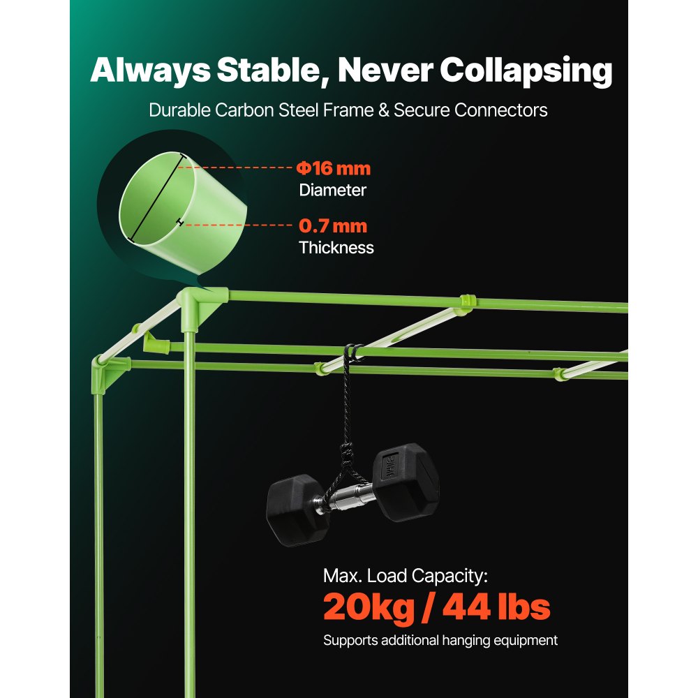 VEVOR Indoor Grow Tent, 120 x 120 x 200 cm, 600D High Reflective Mylar, Indoor Plant Tent with Observation Window, Floor Tray & Zipper, Heavy Duty Growing Tents for Fruit Flower Veggie