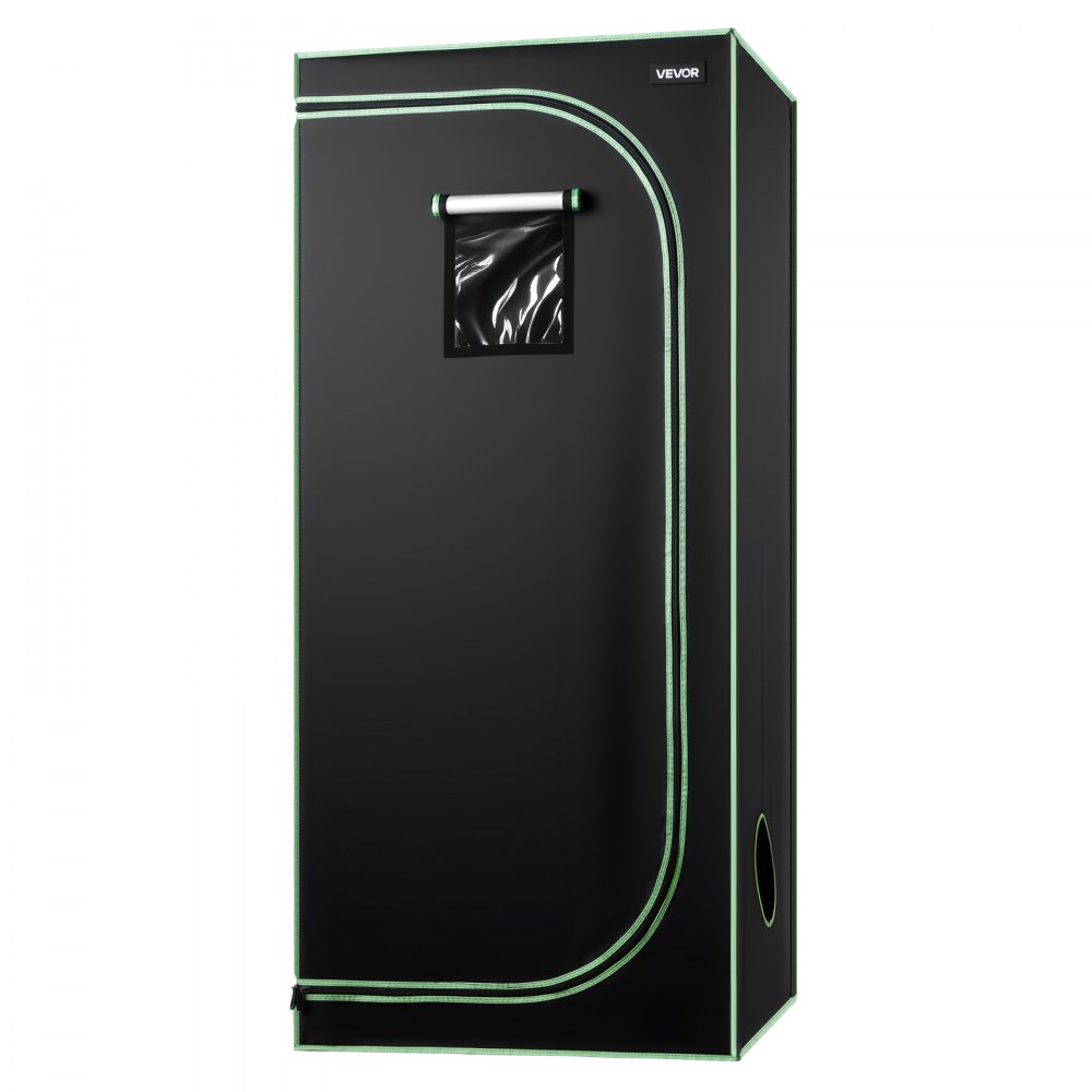 VEVOR Indoor Grow Tent, 80 x 80 x 180 cm, 600D High Reflective Mylar, Indoor Plant Tent with Observation Window, Floor Tray & Zipper, Heavy Duty Growing Tents for Fruit Flower Veggie