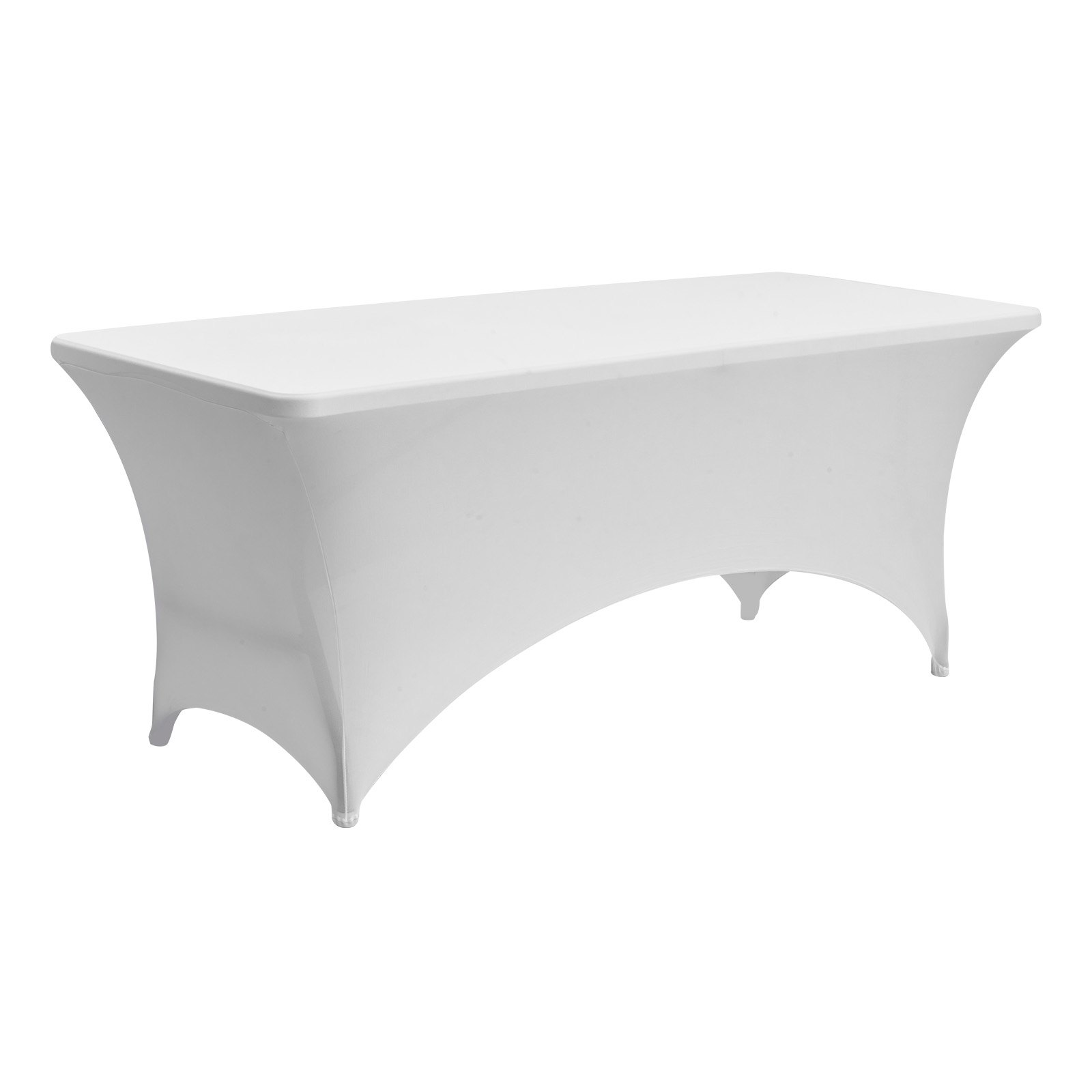 VEVOR 10 Pack Table Cloth for 6FT Rectangular Fitted Events, Wrinkle-Resistant Stretch White Table Covers, Washable Spandex Tablecloth Protector, for Party, Wedding, Cocktail, Banquet, Festival