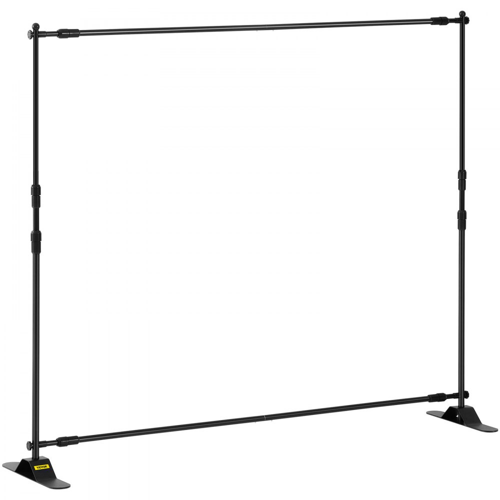 VEVOR Telescopic Backdrop Banner Stand 8' x 8' Banner Stand Adjustable Step and Repeat Backdrop Banner Stand Retractable Banner Stand with Carrying Bag (8 ft)