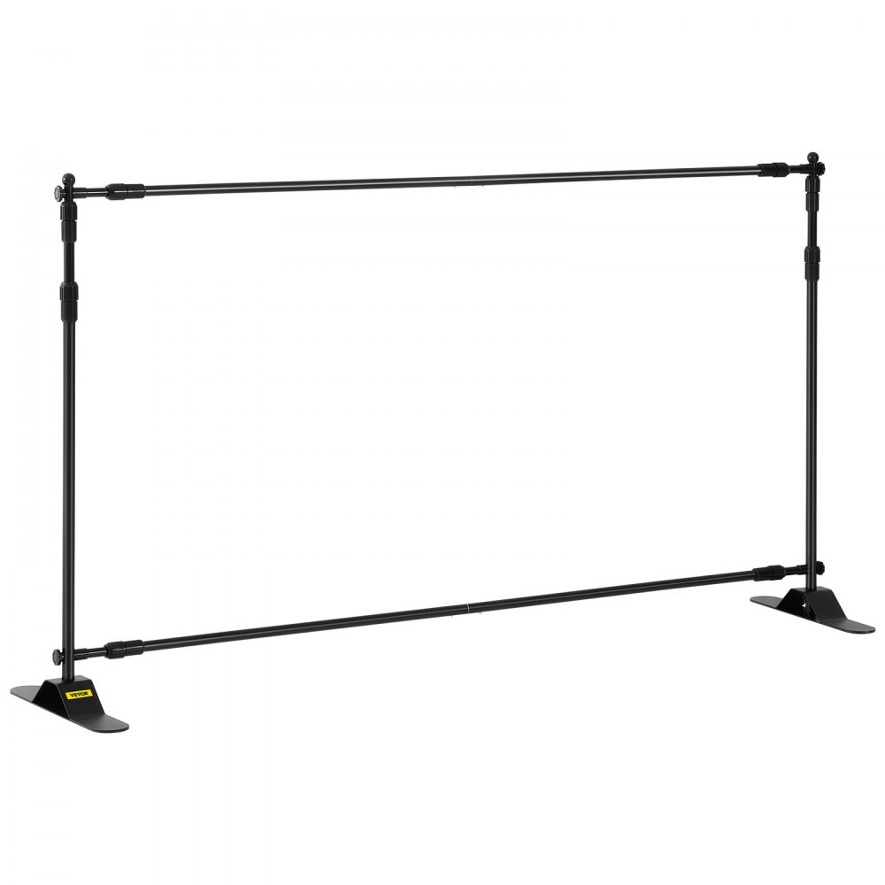 VEVOR 243.8 cm Backdrop Banner Stand Step and Repeat Adjustable Telescopic Lightweight Trade Show Display Wall Exhibitor with Carrying Bag