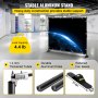8' Display Backdrop Banner Stand Adjustable Telescopic Lightweight Trade Show Wall Exhibitor