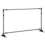 VEVOR 243.8 cm Backdrop Banner Stand Step and Repeat Adjustable Telescopic Lightweight Trade Show Display Wall Exhibitor with Carrying Bag