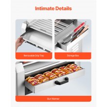 18 Hot Dog 7 Roller Electric Grill Cooker Machine Bun Warmer Cover 1200W