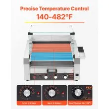 30 Hot Dog 11 Roller Electric Grill Cooker Machine Bun Warmer Cover 1950W