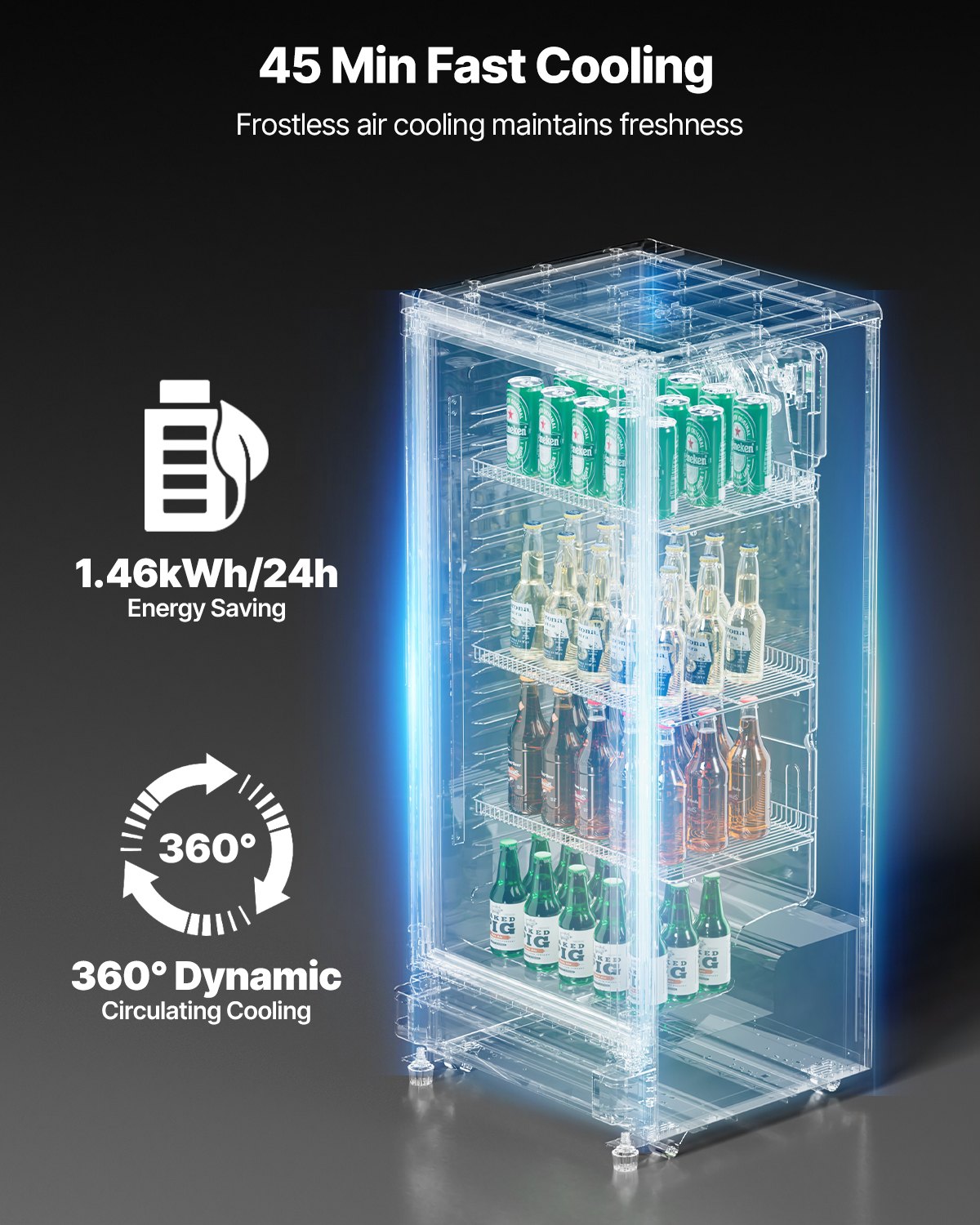 Commercial Merchandiser Refrigerator 5.7 CU.FT Glass Door Beverage Refrigerator Commercial Merchandiser Refrigerator 5.7 CU.FT Glass Door Beverage Refrigerator