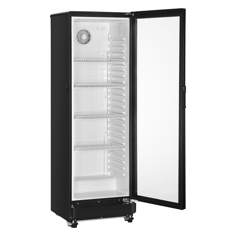 VEVOR Commercial Merchandiser Refrigerator, 8.1 CU.FT Glass Door Display Refrigerator Upright Fridge, Beverage Refrigerator Cooler Merchandiser with 4 Adjustable Shelves and Soft LED Light, Black