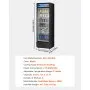 VEVOR Commercial Merchandiser Refrigerator, 12.2 CU.FT Glass Door Display Refrigerator, Beverage Refrigerator Cooler Merchandiser with Adjustable Shelves, Soft LED Light, Customizable Lightbox, Black