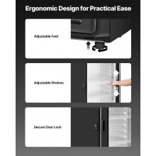 Commercial Merchandiser Refrigerator 12.2 CU.FT Glass Door Display Refrigerator