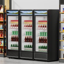 Commercial Merchandiser Refrigerator 6.9 CU.FT Glass Door Beverage Refrigerator