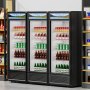 VEVOR Commercial Merchandiser Refrigerator, 9.7 CU.FT Glass Door Display Refrigerator, Beverage Refrigerator Cooler Merchandiser with Adjustable Shelves, Soft LED Light, Customizable Lightbox, Black