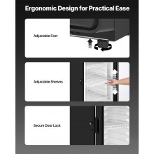 Commercial Merchandiser Refrigerator 9.7 CU.FT Glass Door Beverage Refrigerator