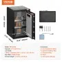 VEVOR Single Door 3.5 cu.ft Safe Box with Key Lock & Password, Safe Lock Box with Fireproof Bag, Key Rack, LED Light, and 2 Shelves for Money, Documents, Jewelry, and Valuables, Black