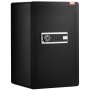 Caja de seguridad VEVOR de una puerta de 3,5 pies cúbicos con llave y contraseña, bolsa ignífuga, llavero, luz LED y dos estantes para dinero, documentos, joyas y objetos de valor, color negro.