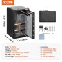 VEVOR Single Door 4.0 cu.ft Safe Box with Key Lock & Password, Safe Lock Box with Fireproof Bag, Key Rack, LED Light, 2 Shelves, and 1 Cabinet for Money, Documents, Jewelry, and Valuables, Black