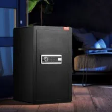 VEVOR Single Door 4.0 cu.ft Safe Box with Key Lock & Password Cabinet Black，organize cash, passports, jewelry, gold, watches and documents