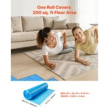 Base para piso de 200 pies cuadrados, barrera de vapor 3 en 1 de 3 mm para laminado azul