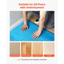 Floor Underlayment 300 sq ft 3mm 3-in-1 Vapor Barrier for Laminate Blue