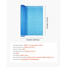 Floor Underlayment 300 sq ft 3mm 3-in-1 Vapor Barrier for Laminate Blue