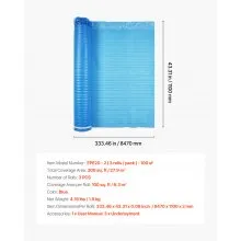 Floor Underlayment 300 sq ft 3mm 3-in-1 Vapor Barrier for Laminate Blue