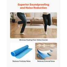 Floor Underlayment 600 sq ft 2mm 3-in-1 Vapor Barrier for Laminate Blue