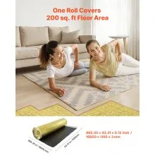 Floor Underlayment 200 sq ft Roll 3mm Vapor Barrier Soundproofing Gold