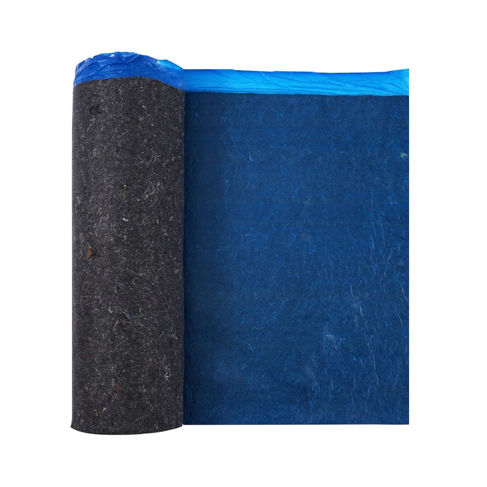 VEVOR Floor Underlayment 18.6 m²/Roll, 3 mm Thick Laminate Flooring Padding with Attached Vapor Barrier, Heavy Duty Fiber + PE Film, Soundproofing & Noise Reduction, Ideal for Vinyl Wood Flooring