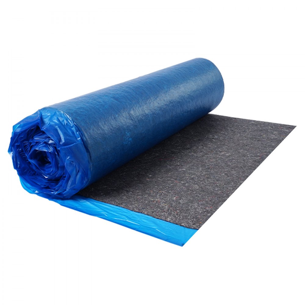 VEVOR Floor Underlayment 18.6 m²/Roll, 3 mm Thick Laminate Flooring Padding with Attached Vapor Barrier, Heavy Duty Fiber + PE Film, Soundproofing & Noise Reduction, Ideal for Laminate Wood Flooring