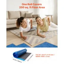 Floor Underlayment 200 sq ft 3mm Sound/Vapor Barrier for Laminate Blue