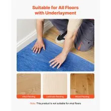 Floor Underlayment 200 sq ft 3mm Sound/Vapor Barrier for Laminate Blue