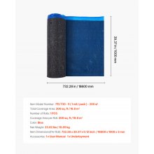 Floor Underlayment 200 sq ft 3mm Sound/Vapor Barrier for Laminate Blue